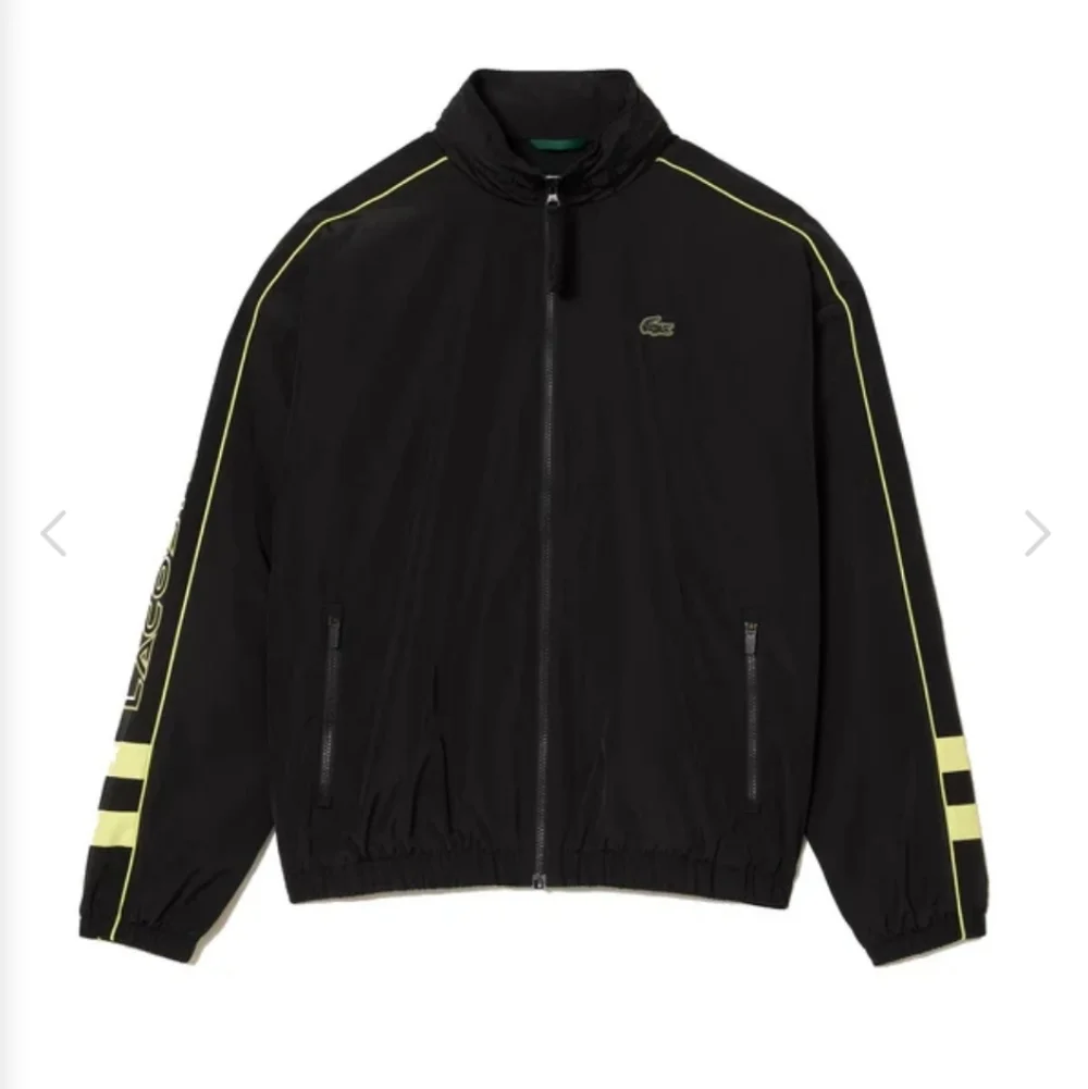 Lacoste $250 Contrast Detail Water Resistant Zipped Taffeta Men's Jacket